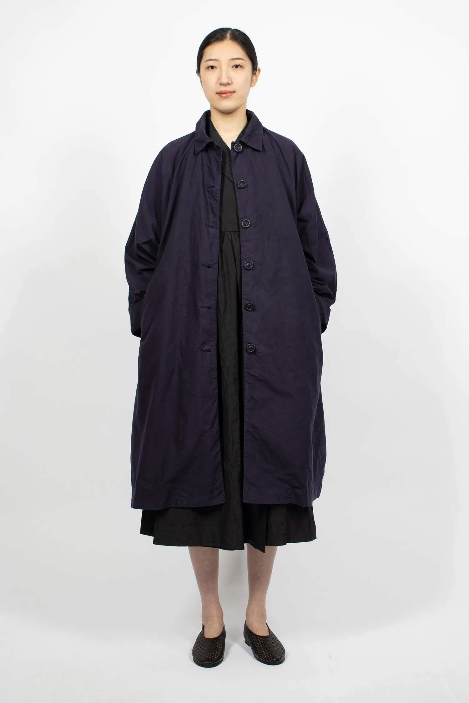 2Pcs Waxed Coat Navy