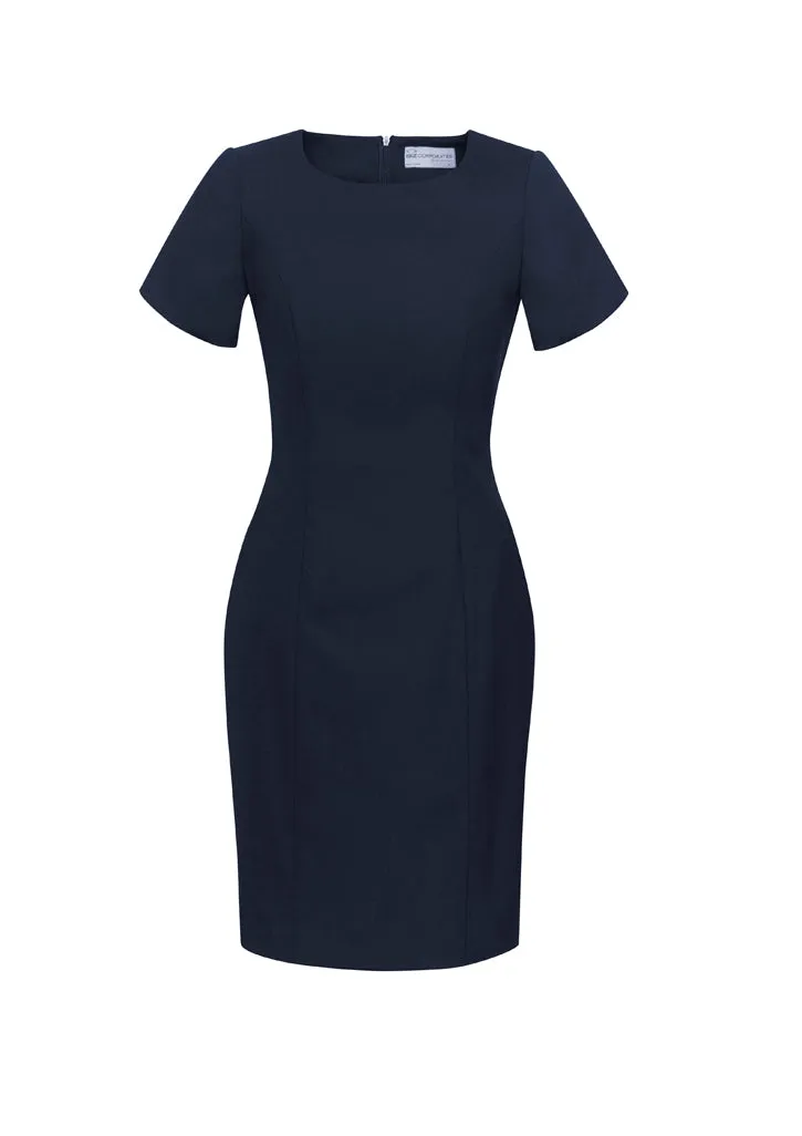 34012 - Biz Corporates - Womens Comfort Wool Stretch Short Sleeve Shift Dress