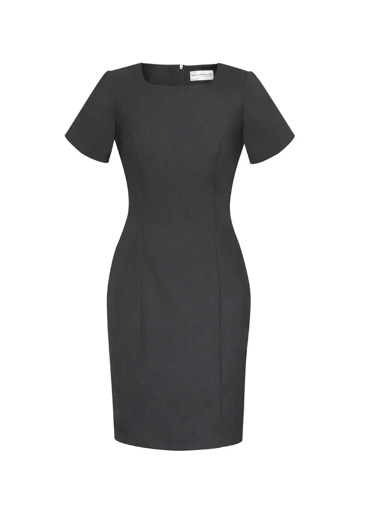 34012 - Biz Corporates - Womens Comfort Wool Stretch Short Sleeve Shift Dress
