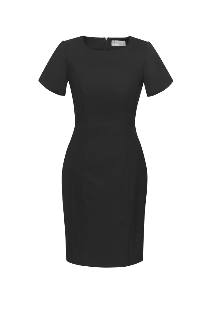 34012 - Biz Corporates - Womens Comfort Wool Stretch Short Sleeve Shift Dress