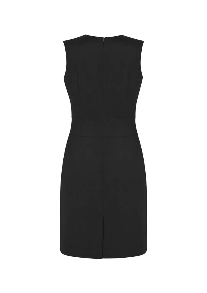 34021 - Biz Corporates - Womens Comfort Wool Stretch Sleeveless V-Neck Dress