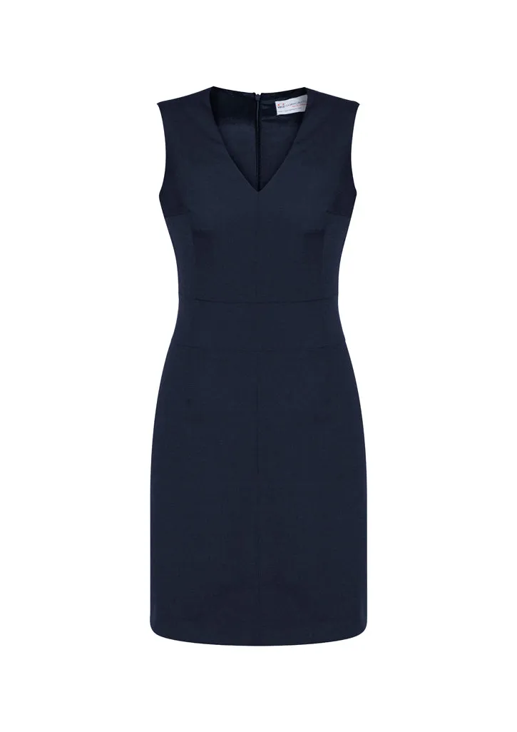 34021 - Biz Corporates - Womens Comfort Wool Stretch Sleeveless V-Neck Dress