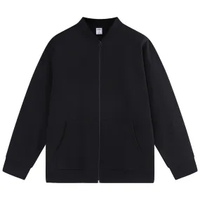 Abstract Black Zipper Sweater w/o Hood