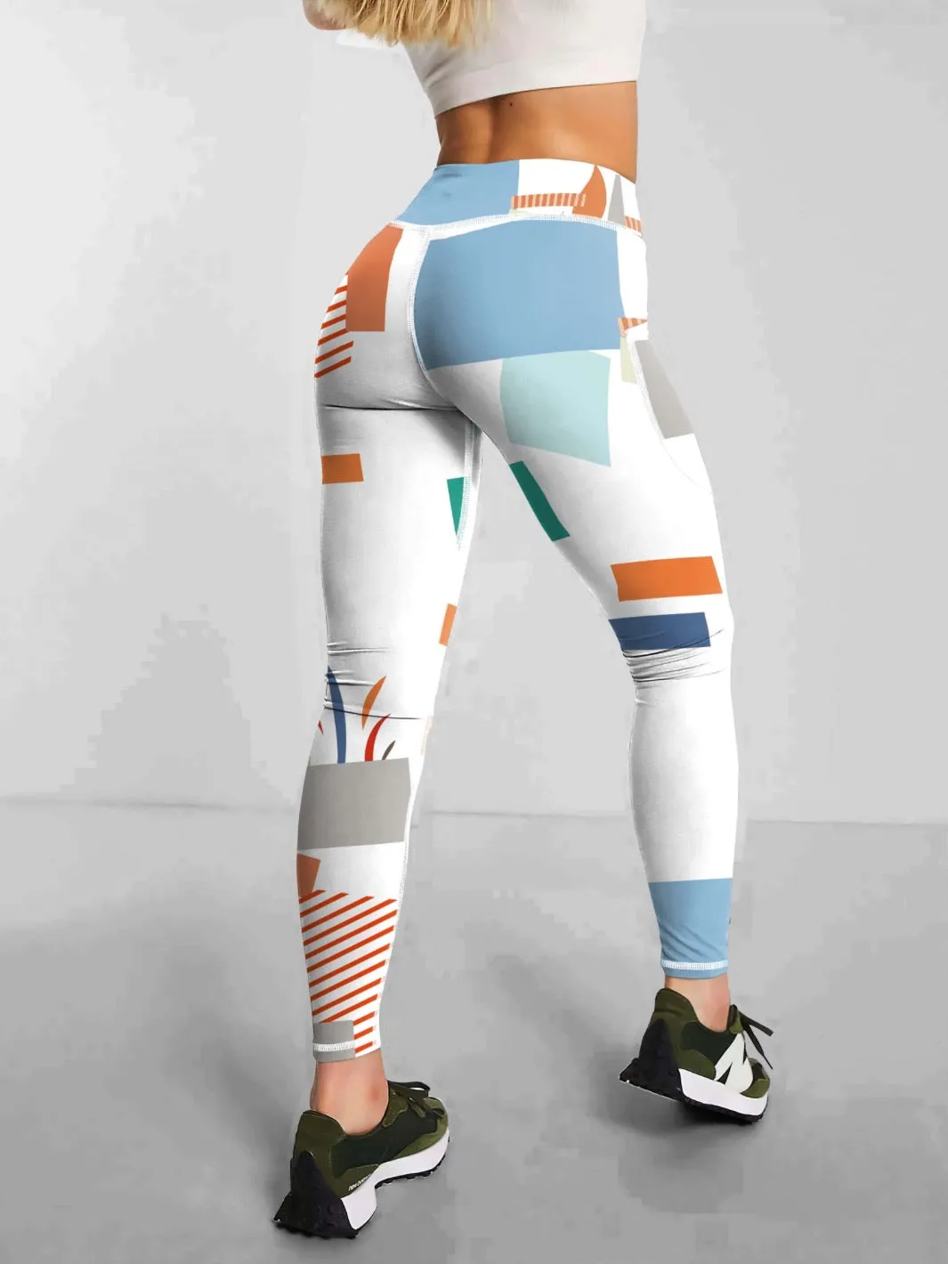 Abstract Flex Leggings with pockets
