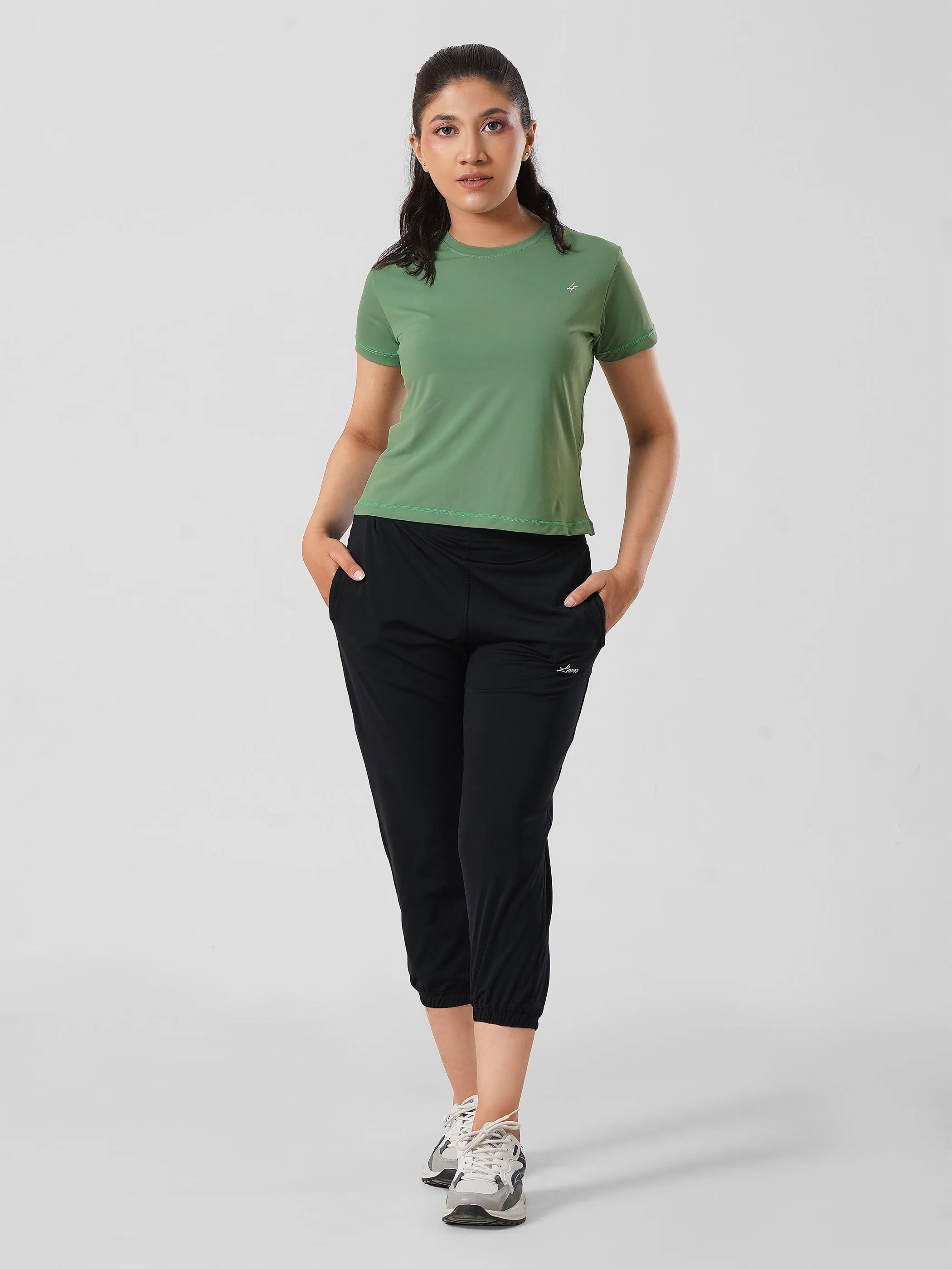 Adapted State High Rise Cropped Joggers in Black