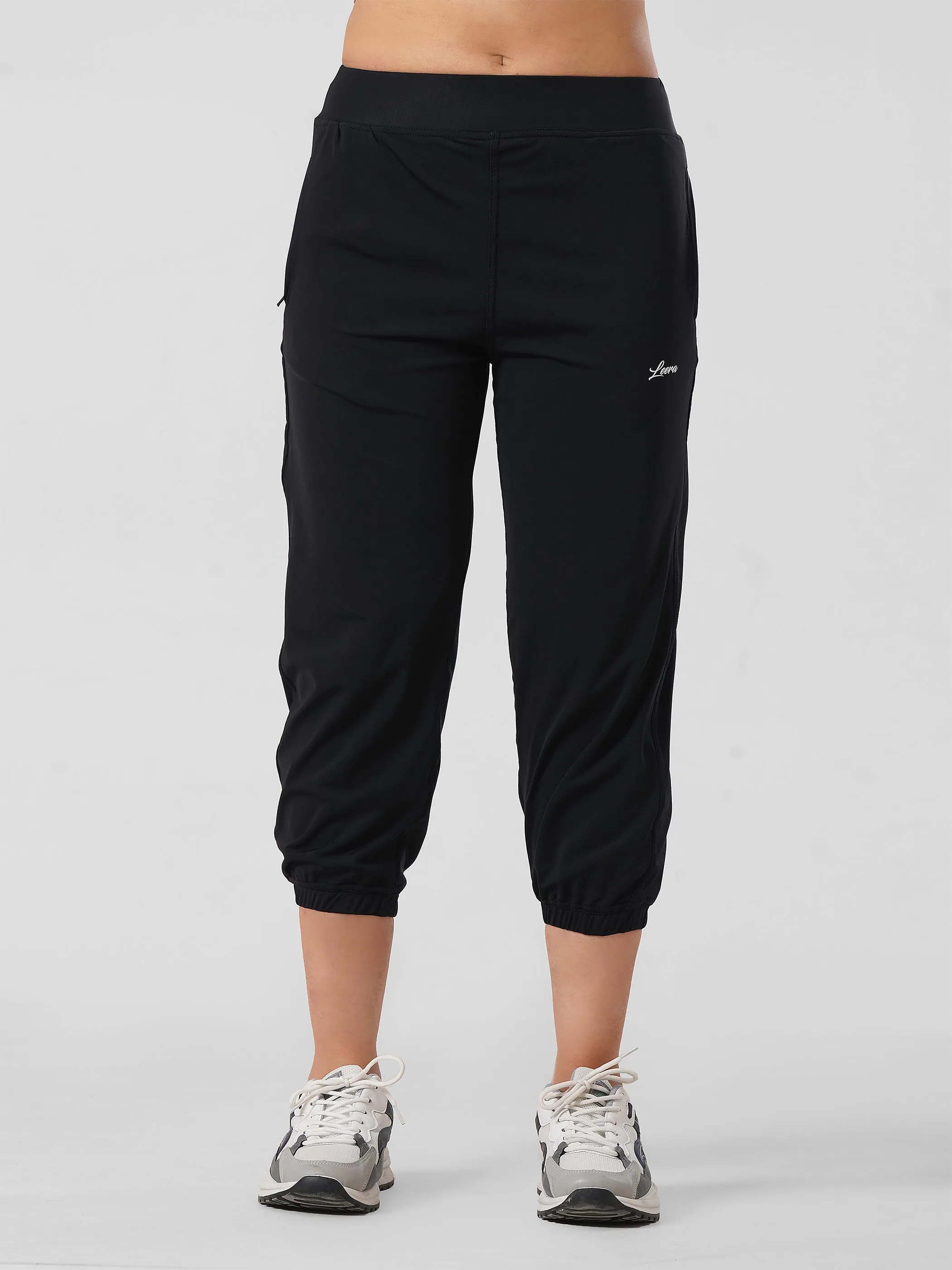 Adapted State High Rise Cropped Joggers in Black