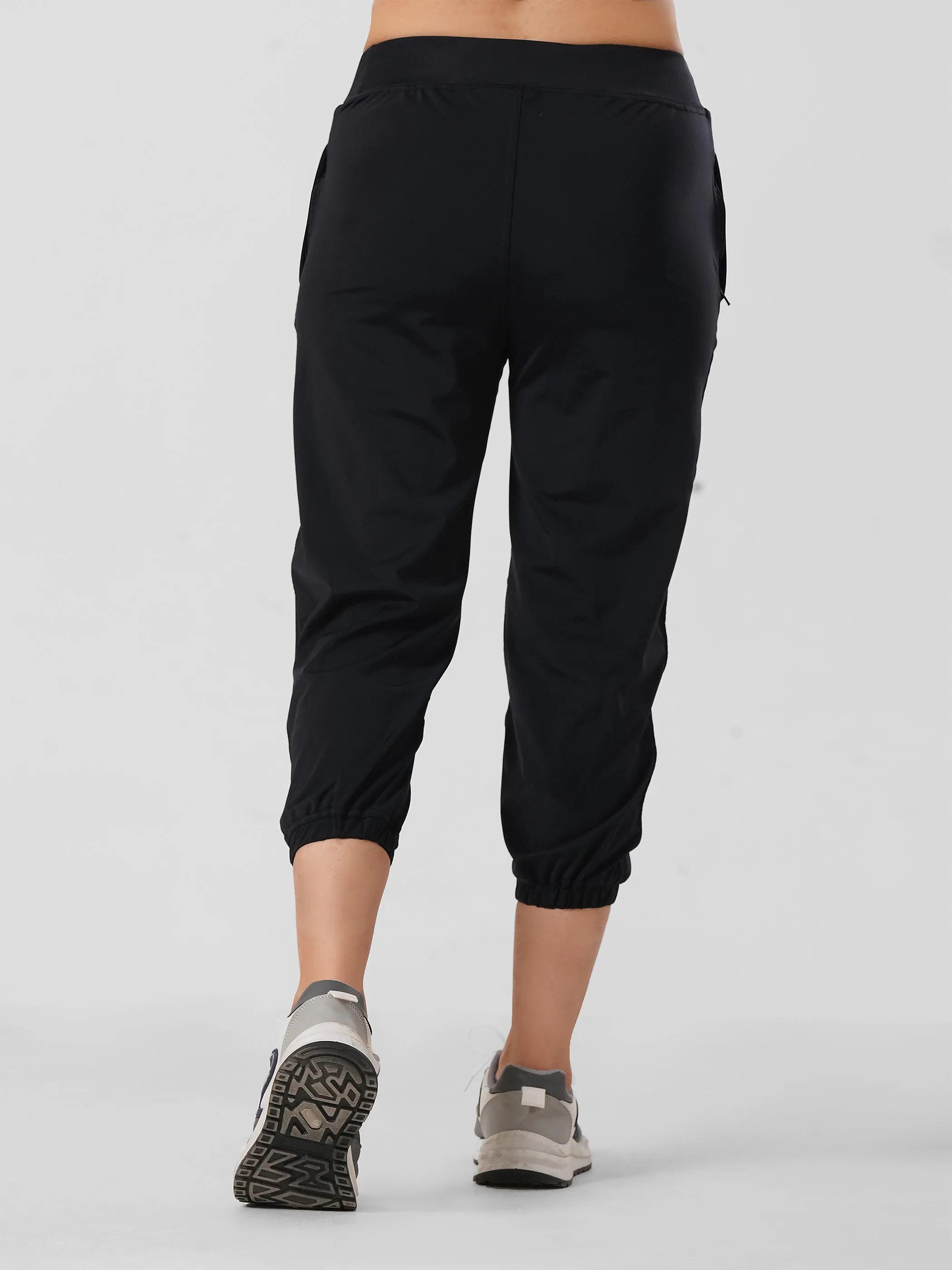 Adapted State High Rise Cropped Joggers in Black