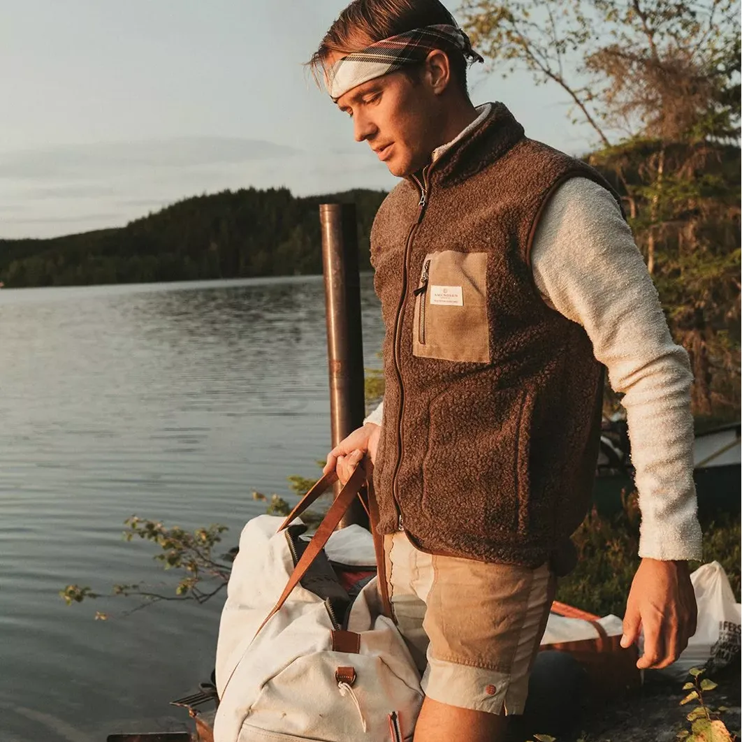 Amundsen Heroes Wool Fleece Vest Cowboy Brown