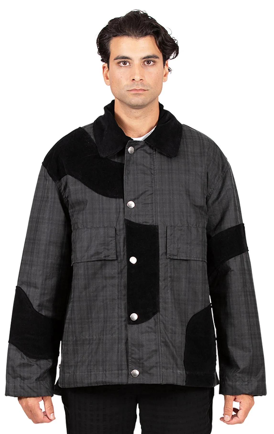 Aplique Waxed Jacket Tartan Plaid