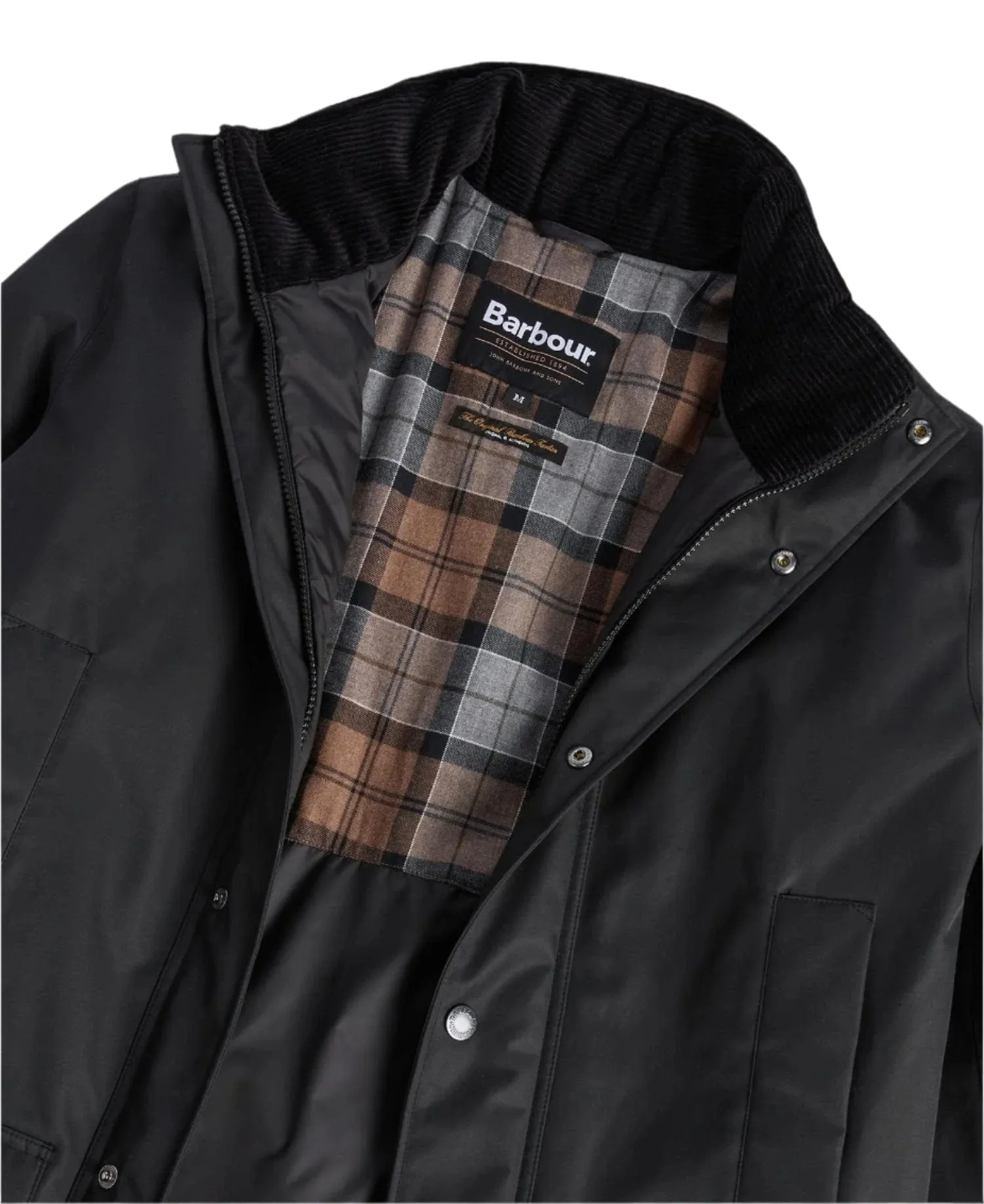 Barbour Modern Border Showerproof Mac In Black
