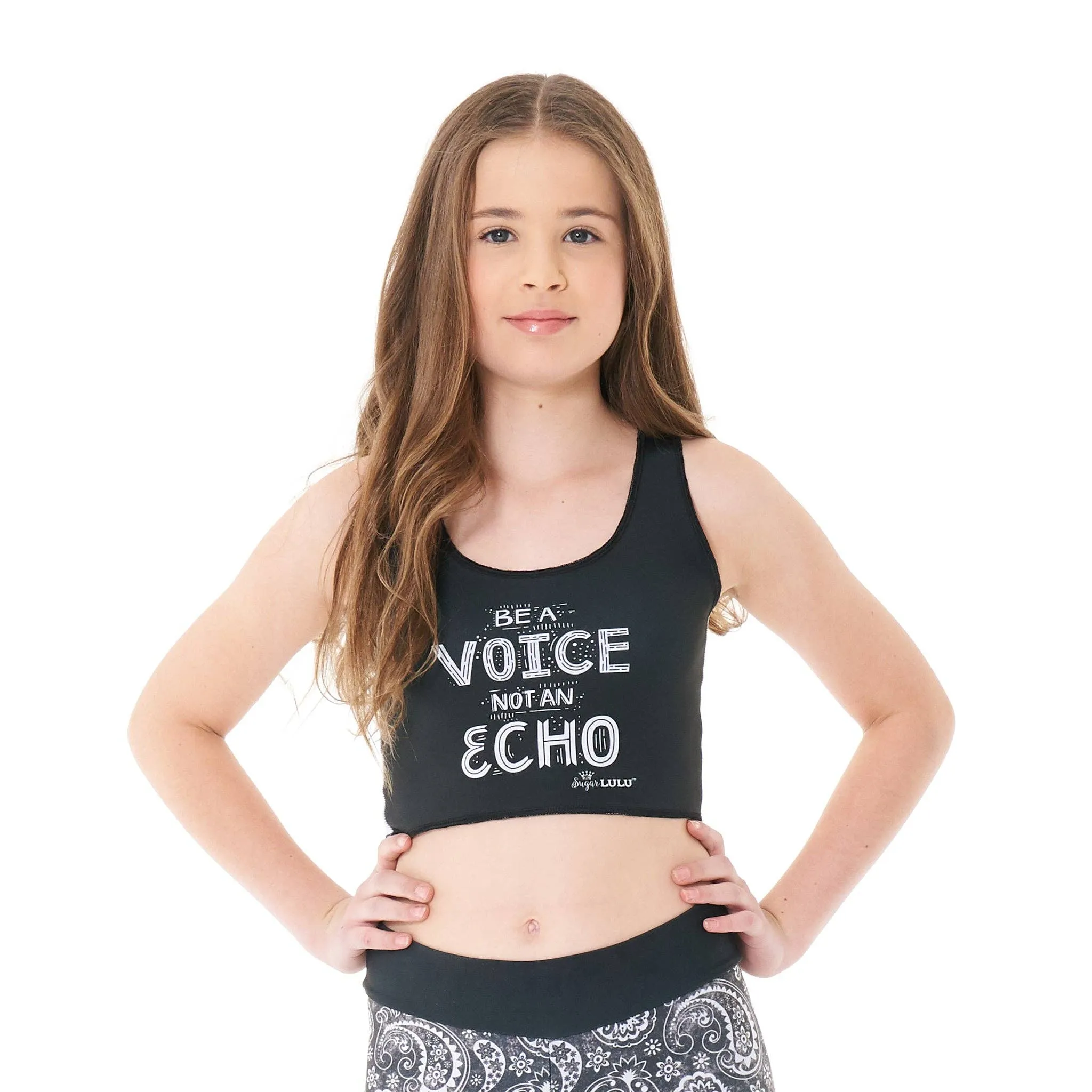Be a Voice Not an Echo Paisley Crop Top for Girls, Tweens & Teens
