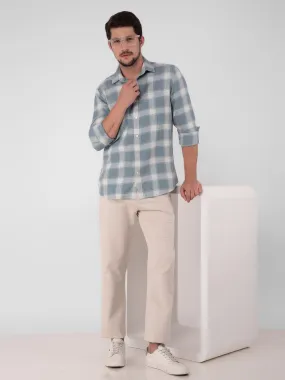 Beige Straight Trousers