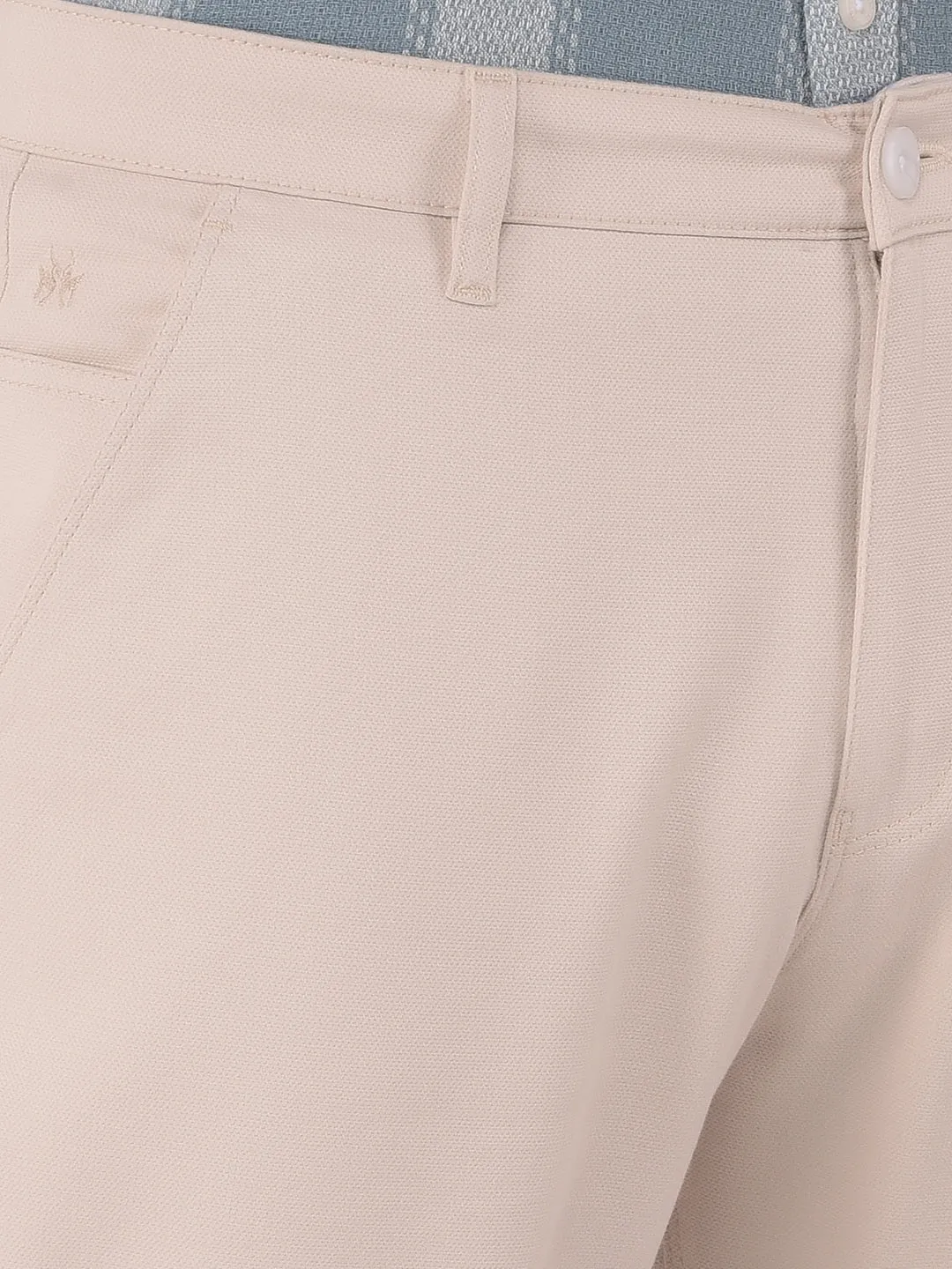 Beige Straight Trousers
