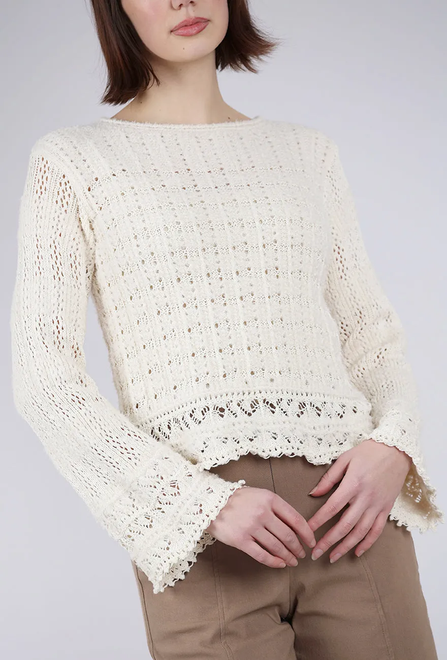 Bell Sleeve Pullover, Ivory