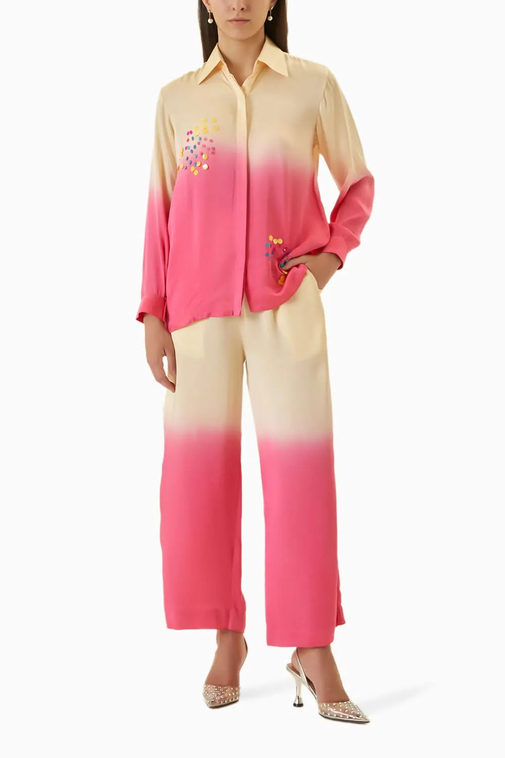 Berry Leheriya Shirt And Trousers Co-ord