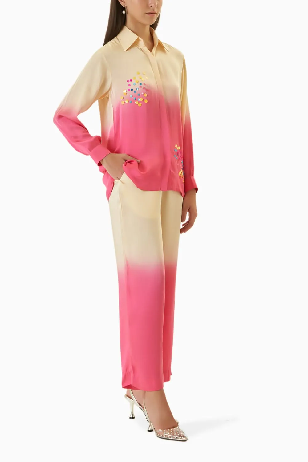 Berry Leheriya Shirt And Trousers Co-ord