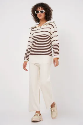 BGD Women Knit Sweater Pants Set - Brown - Nicolás Romero