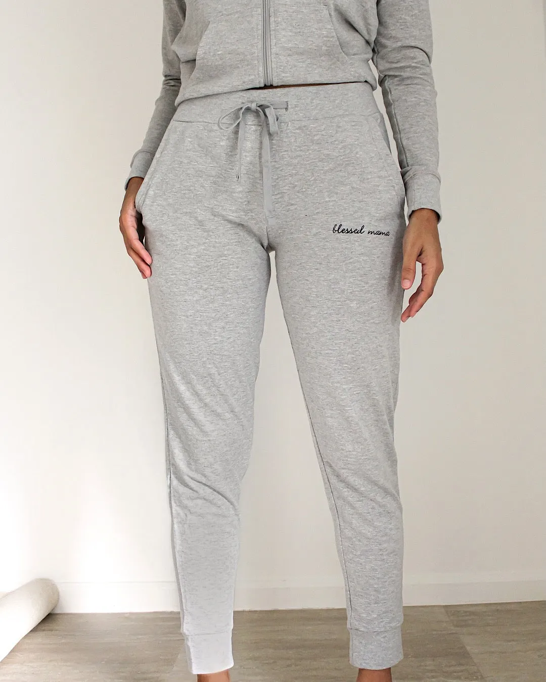 Blessed Mama Embroidered Joggers
