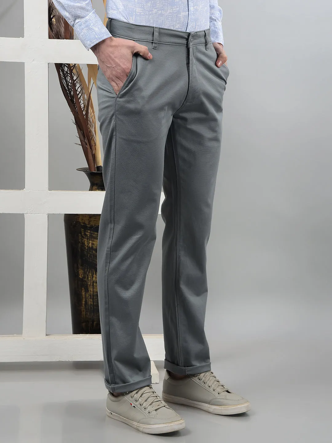 Blue Straight Trousers
