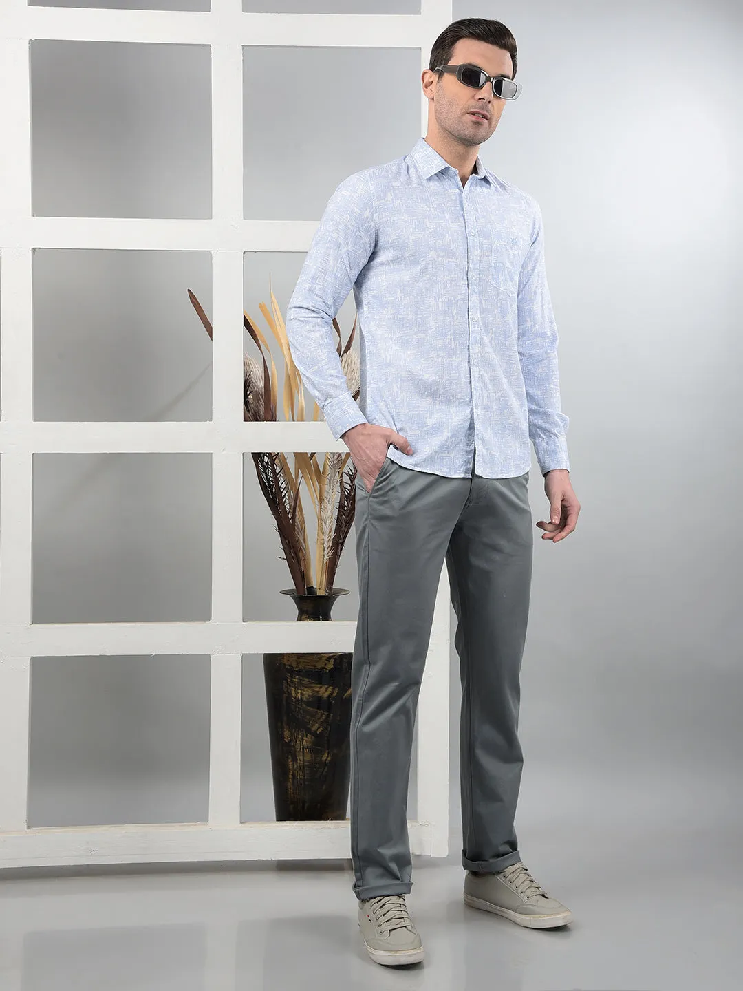 Blue Straight Trousers