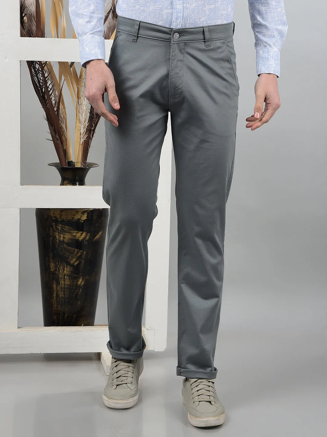 Blue Straight Trousers