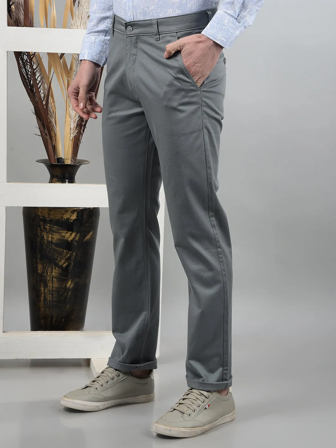 Blue Straight Trousers