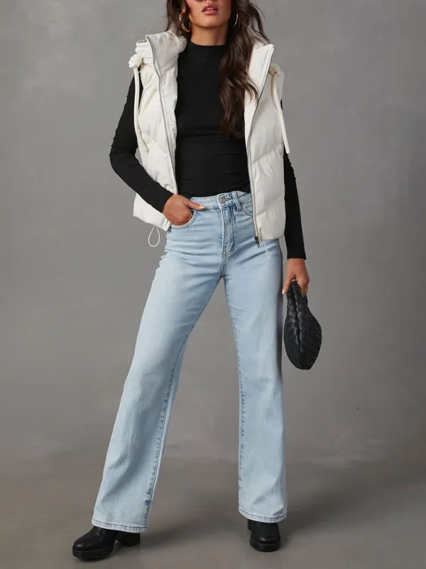 Blue Zone Planet |  Lissa's Loose Thickened Short Hooded Sleeveless Double Pocket Puffy Quilted Vest