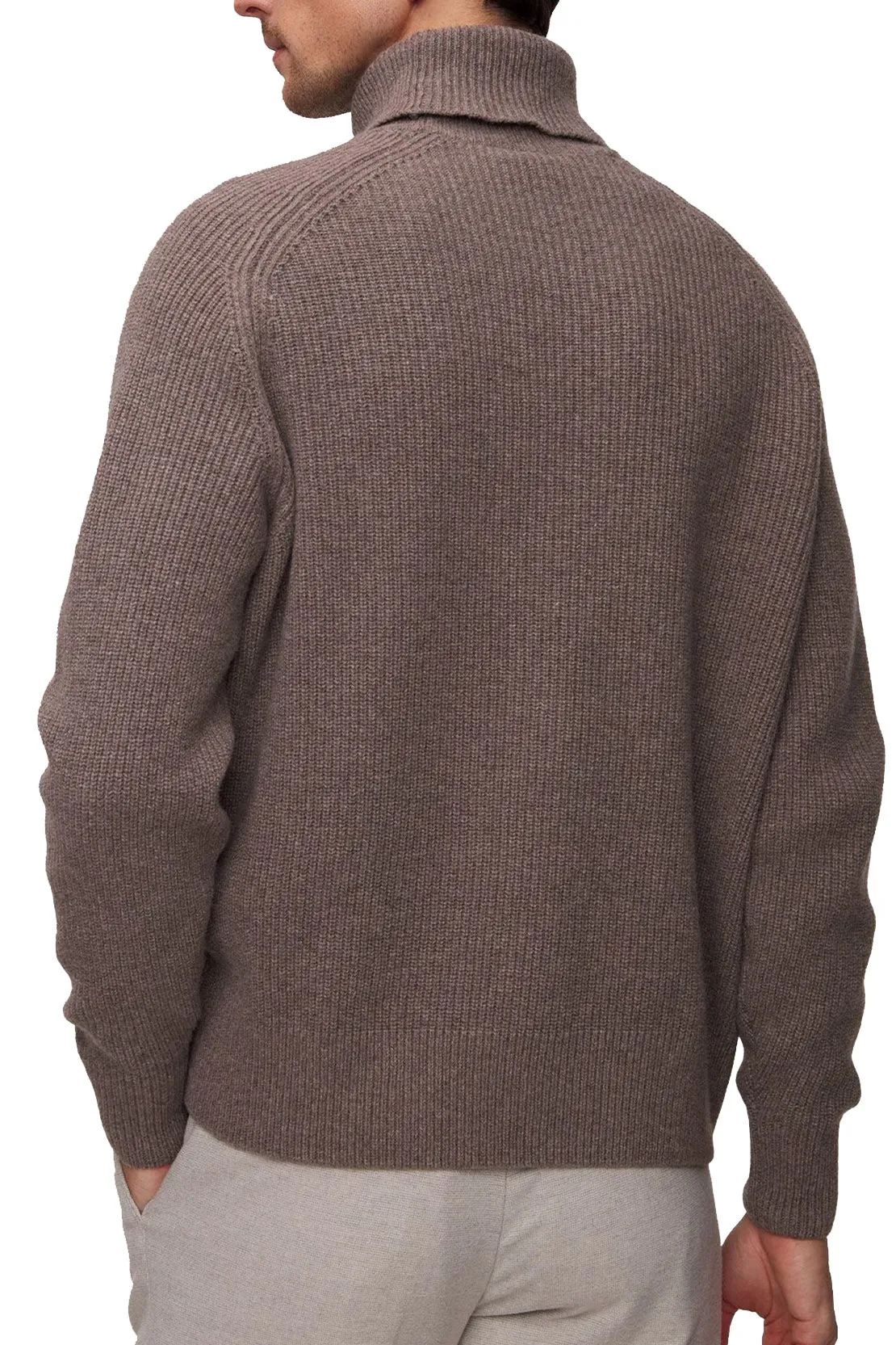 BOSS - C-EVENTO Dark Beige Chunky Wool Roll Neck Jumper 50527439 252