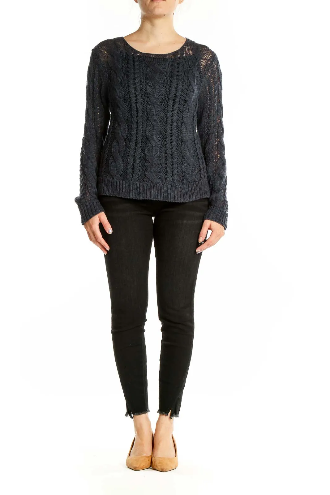 Charcoal Cable Knit Sweater