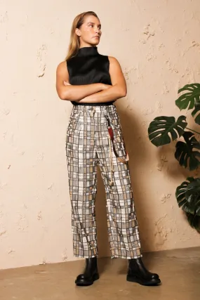 Check Straight Pant