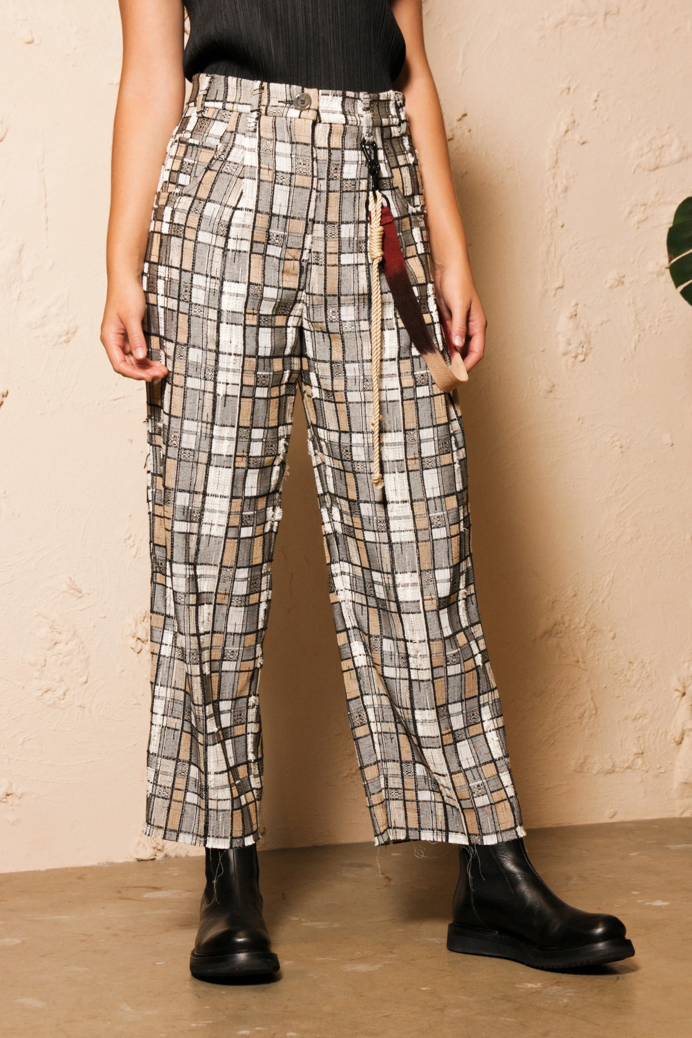 Check Straight Pant