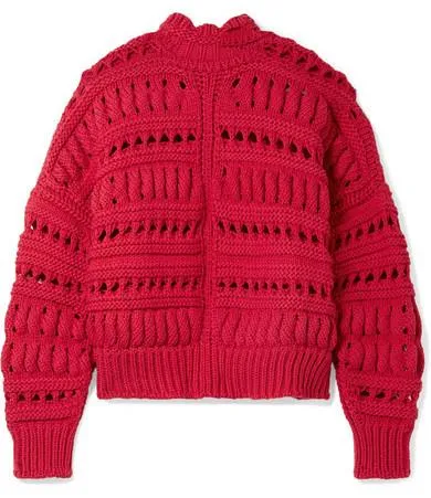 Cotton Blend Sweater, Red