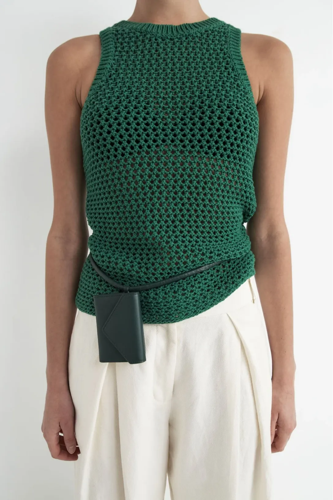 Cotton Crochet Tank | Verde