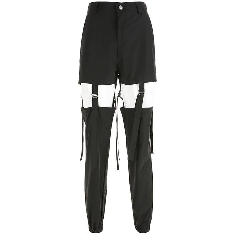 D-button cutout cargo pants