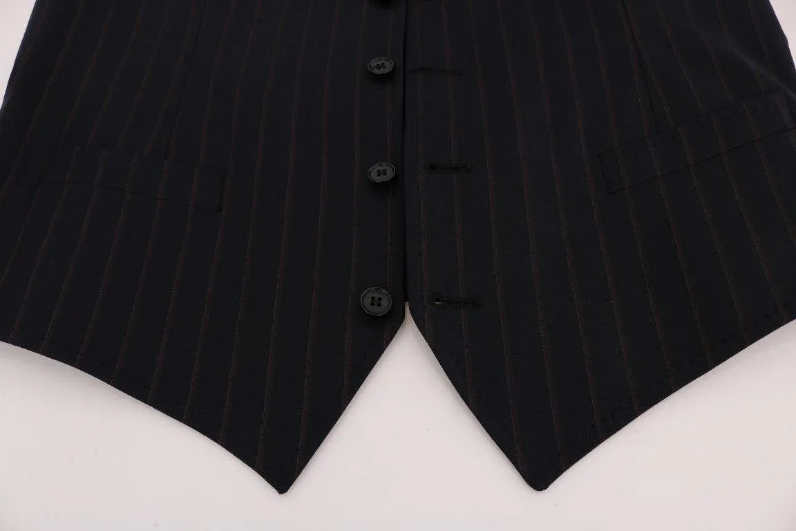Dolce & Gabbana Blue Wool Stretch Vest