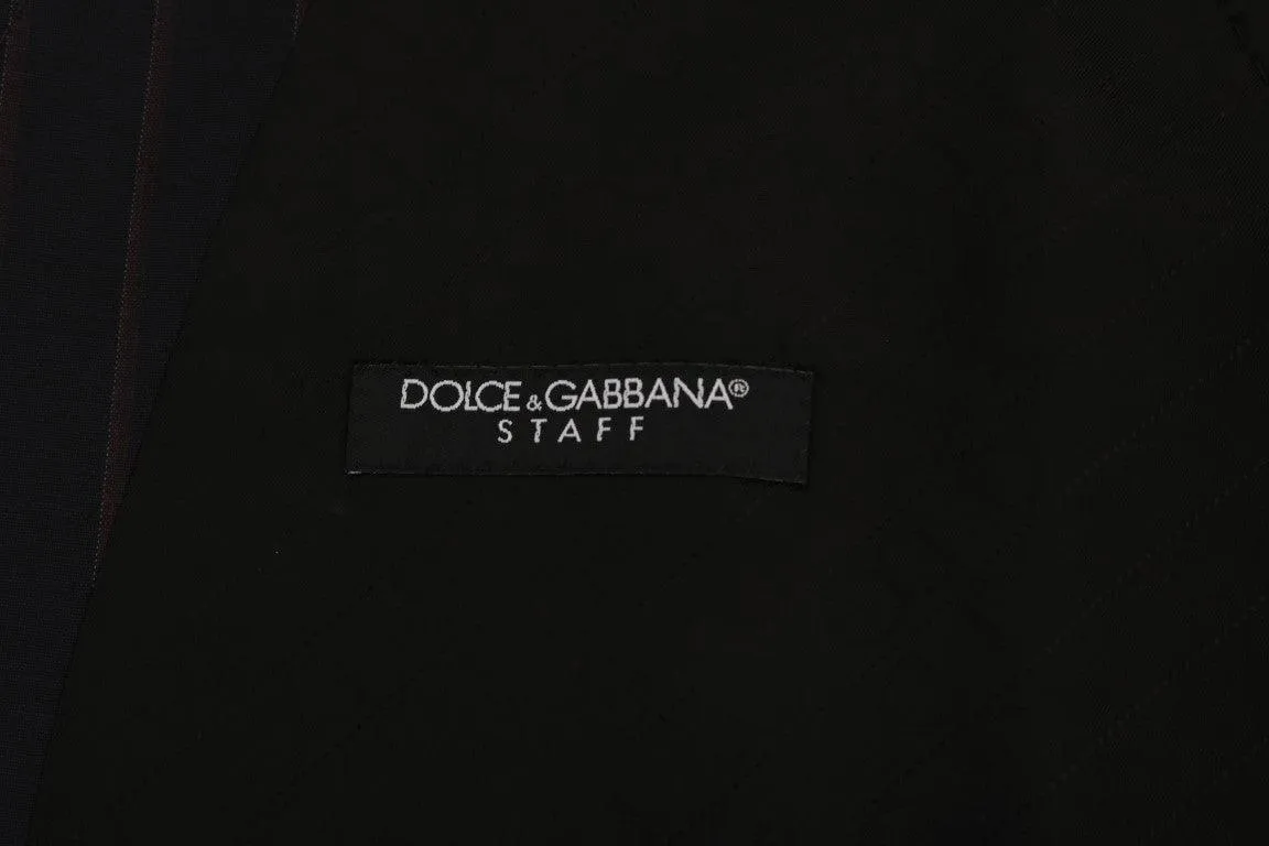 Dolce & Gabbana Blue Wool Stretch Vest