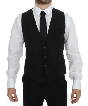 Dolce & Gabbana Elegant Black Wool Dress Vest