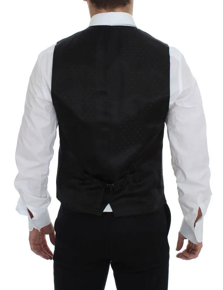 Dolce & Gabbana Gray Wool Formal Vest Gilet Weste