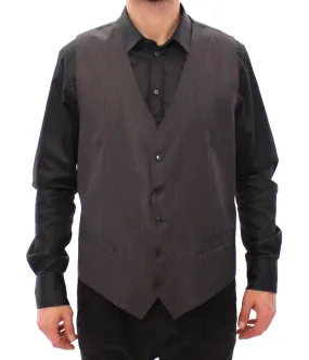 Dolce & Gabbana Gray Wool Silk Vest