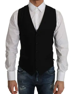 Dolce & Gabbana Men's Black Wool Waistcoat Vest
