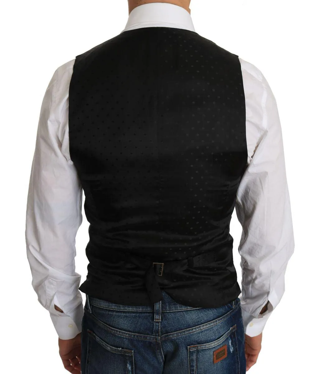 Dolce & Gabbana Men's Black Wool Waistcoat Vest