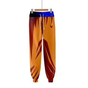 Dragon Warrior Casual Joggers Orange and Blue