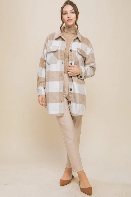 Fall feelin Plaid Pocket Shacket