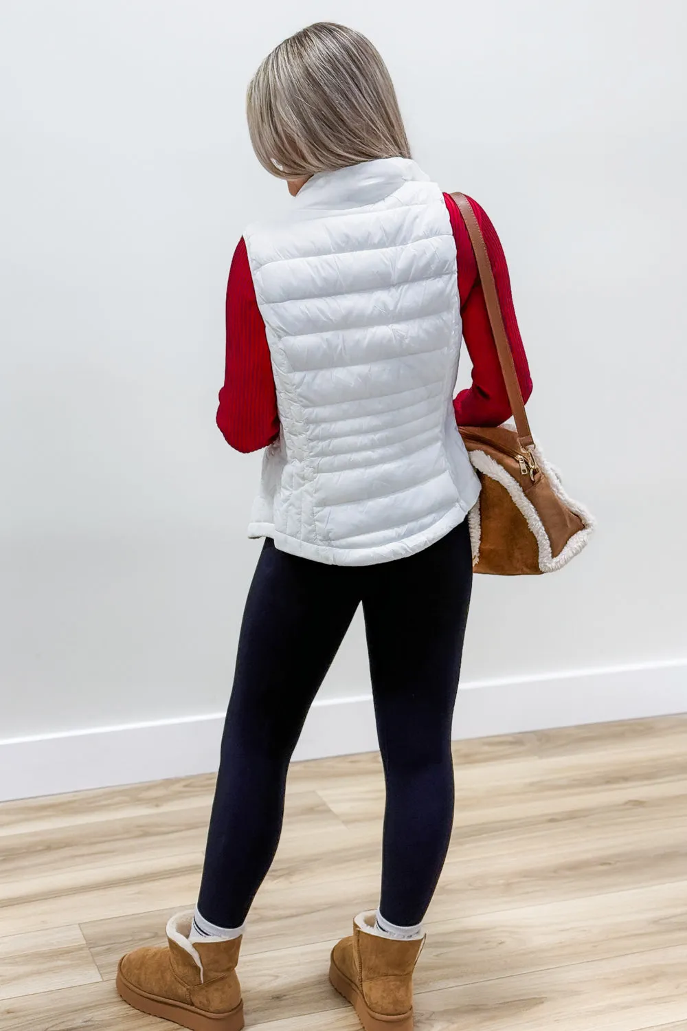 Fall In Love Light Weight Padded Vest - White