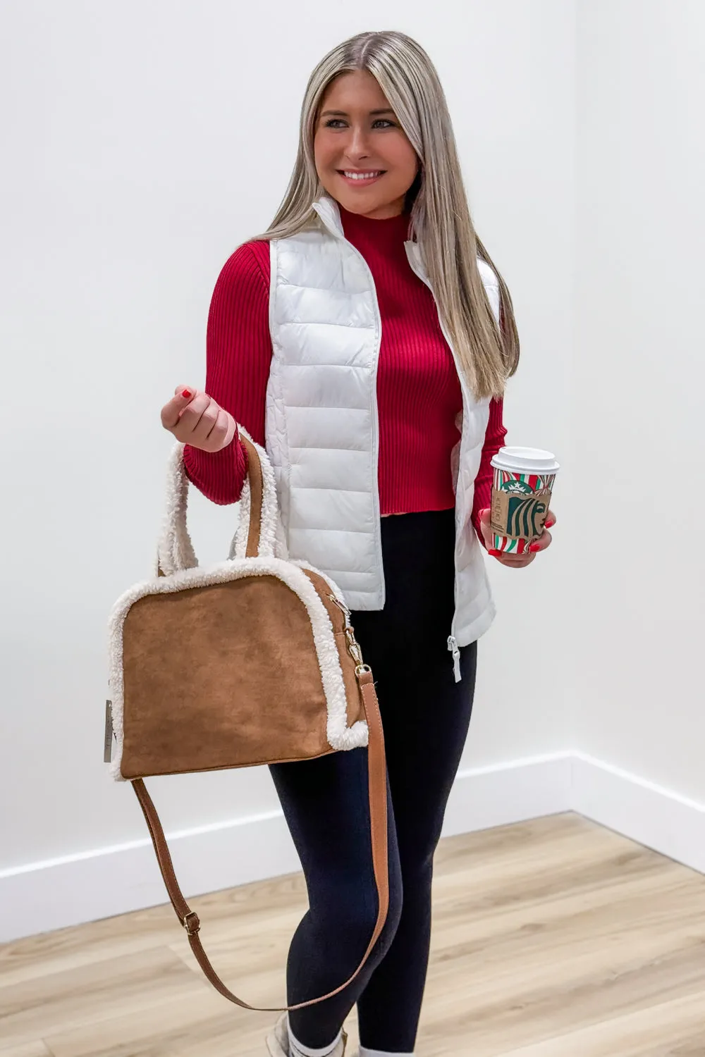 Fall In Love Light Weight Padded Vest - White
