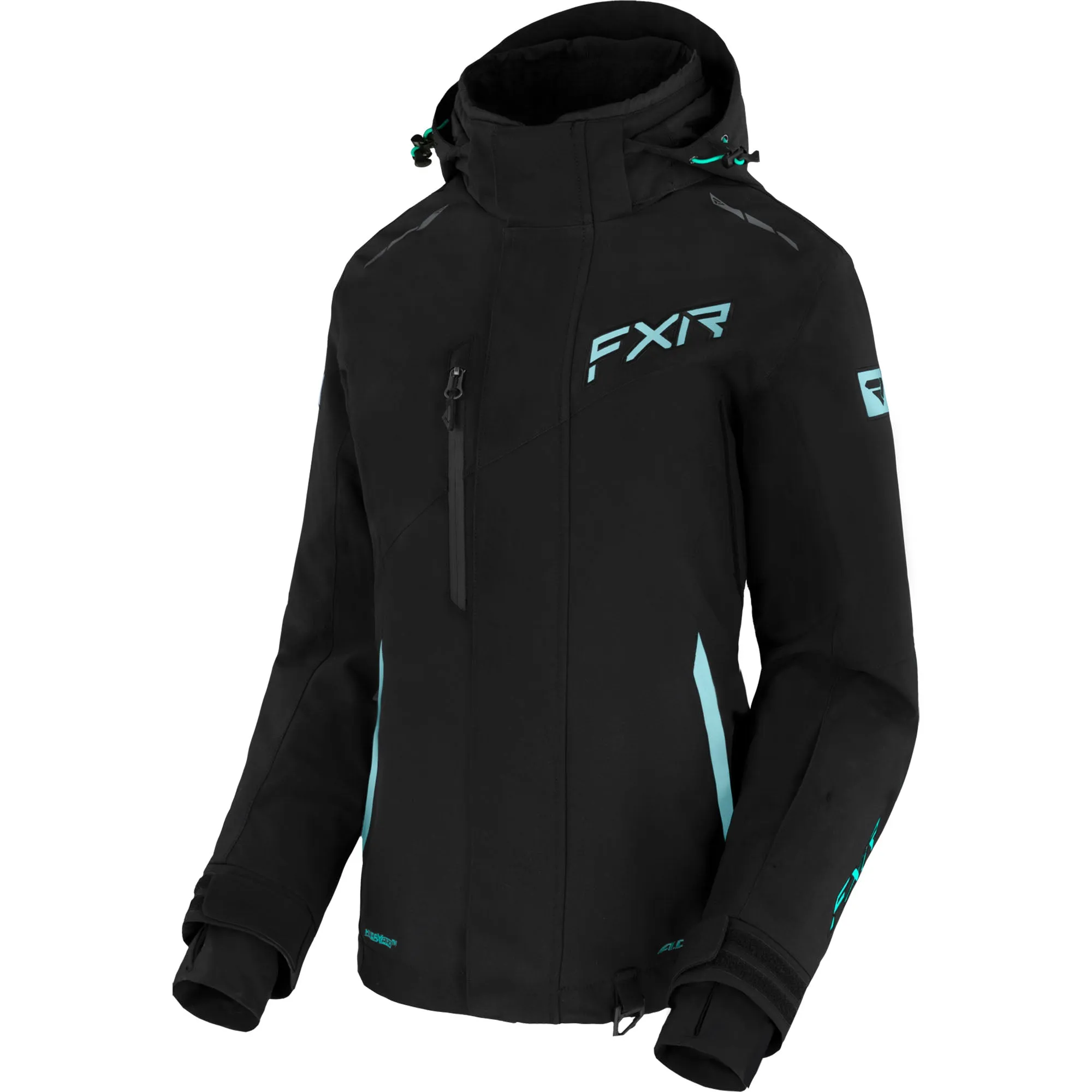 FXR Edge Snowmobile Jacket Black/Seafoam-Mint Fade