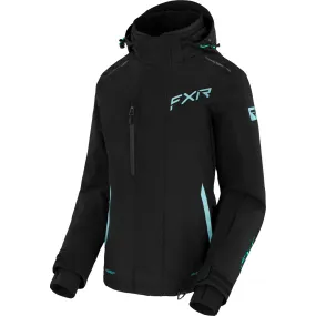 FXR Edge Snowmobile Jacket Black/Seafoam-Mint Fade