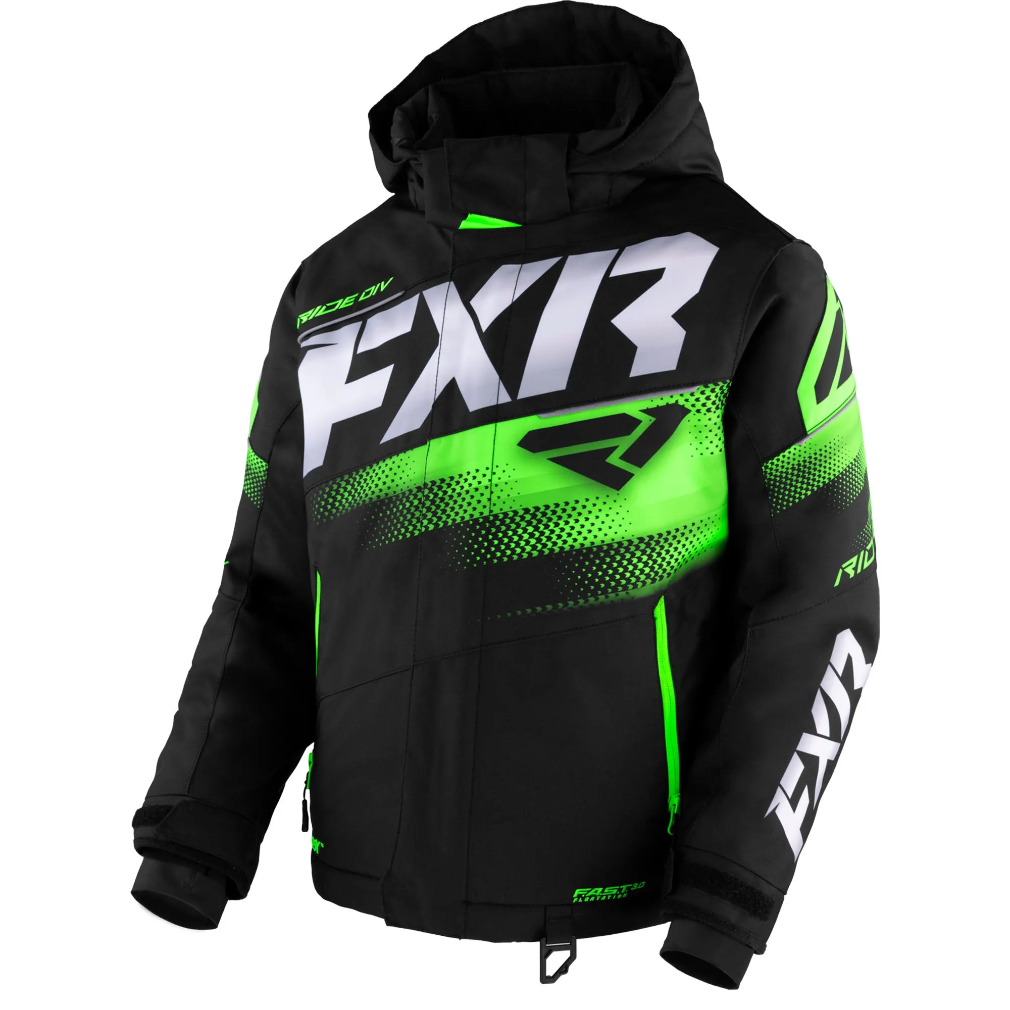 FXR Youth Boost Snowmobile Jacket Black/Lime