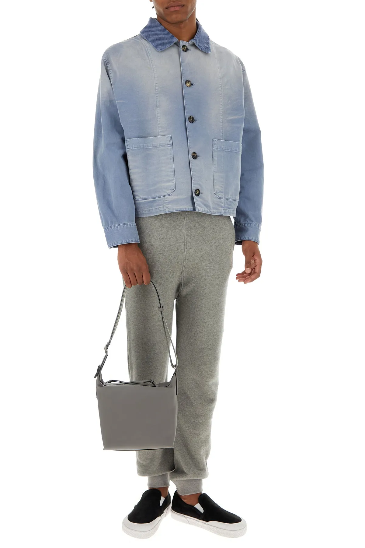 Grey cotton blend joggers