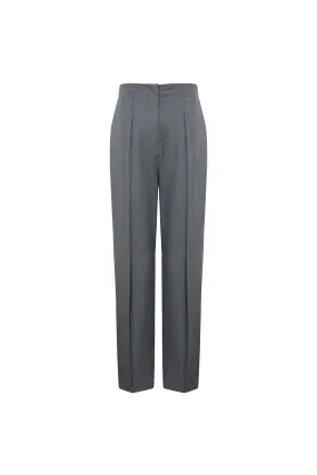 High-rise straight-leg pants | Dark gray straight-leg pants | Commuter straight-leg pants